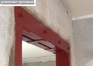 Усиление проемов металлоконструкцией
